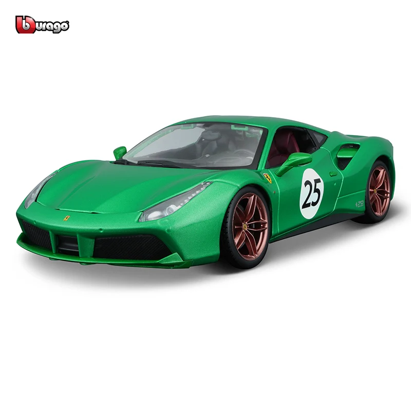 Bburago 1:18 Феррари 488 10th юбилей зеленая брелок для автомобильных ключей имитационная