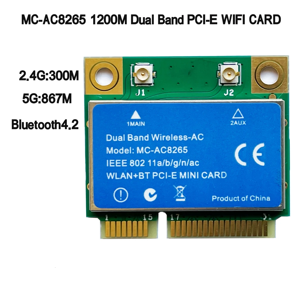 

1PC Practical MC-AC8265 Dual Band 2.4G/5G BT4.2 PC-E WIFI CARD For intel 8265NGW 8265D2W 8265HMW