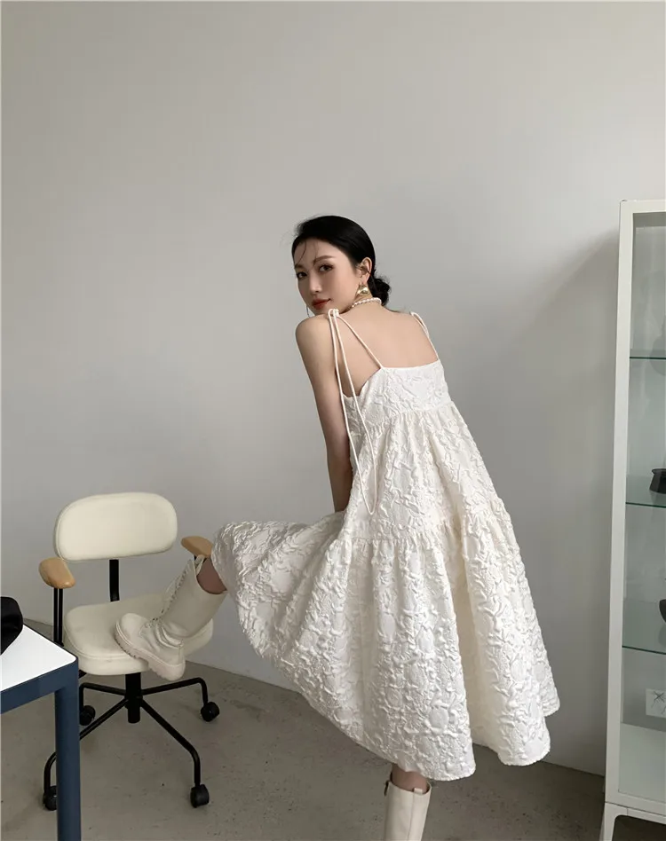 

ZCSMLL Puffy sleeveless Dress for Women Party Style Both Positive and Negative, with Waistcoat 2021 Spring Summer white dress