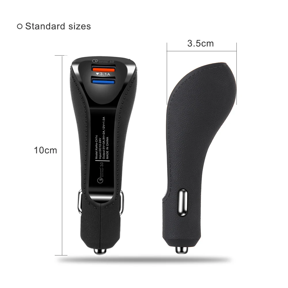 Автомобильное зарядное устройство Suhach QC 3 0 быстрая зарядка с двумя USB-портами для