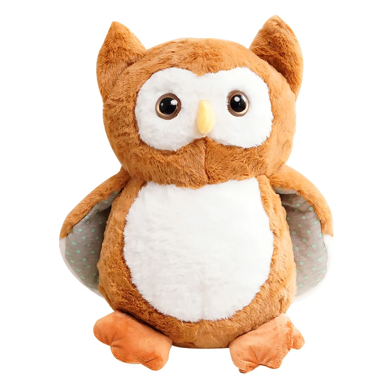 

25/40cm Fuzzy Stuffed Standing Owl Toy Brown Grey Coffee Little Cute Owls Flying Bird Doll For Babies Kids Appeasing