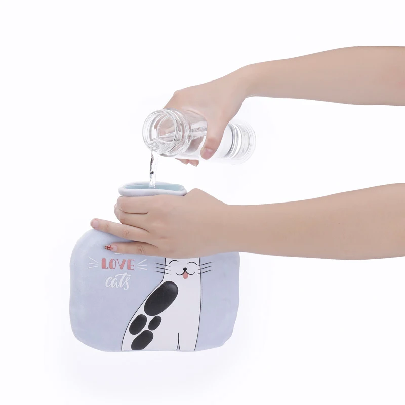 1000 мл симпатичная резиновая бутылка для горячей воды с принтом обогреватель рук