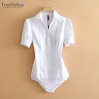 Женская деловая рубашка с коротким рукавом, белая блузка с коротким рукавом, модель 2021 XL на лето