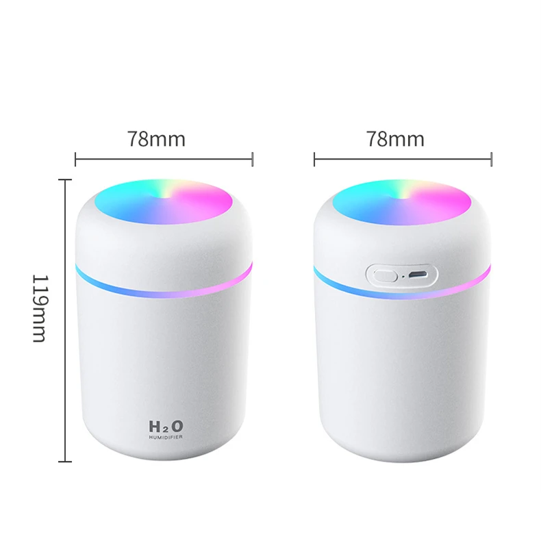 

Portable 300ml Humidifier USB Ultrasonic Dazzle Cup Aroma Diffuser Cool Mist Maker Air Humidifier Purifier with Romantic Light