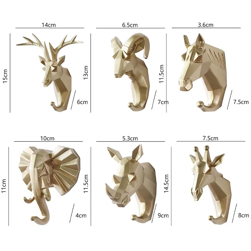 

1Pc Nordic Creative Animal Hook Free Punch Deer Head Coat Hook Wall Coat Hook Door Key Wall Mount