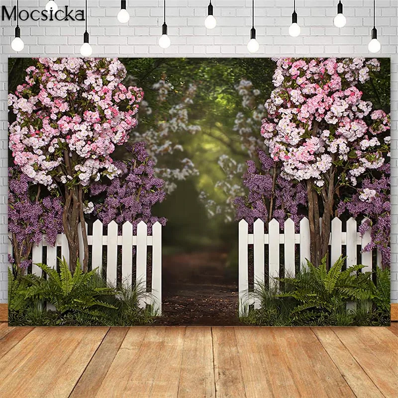 Spring Easter Backdrops for Photography Wedding Flower Photographic Backgrounds Kids Birthday Cake Smash Photo Props Studio