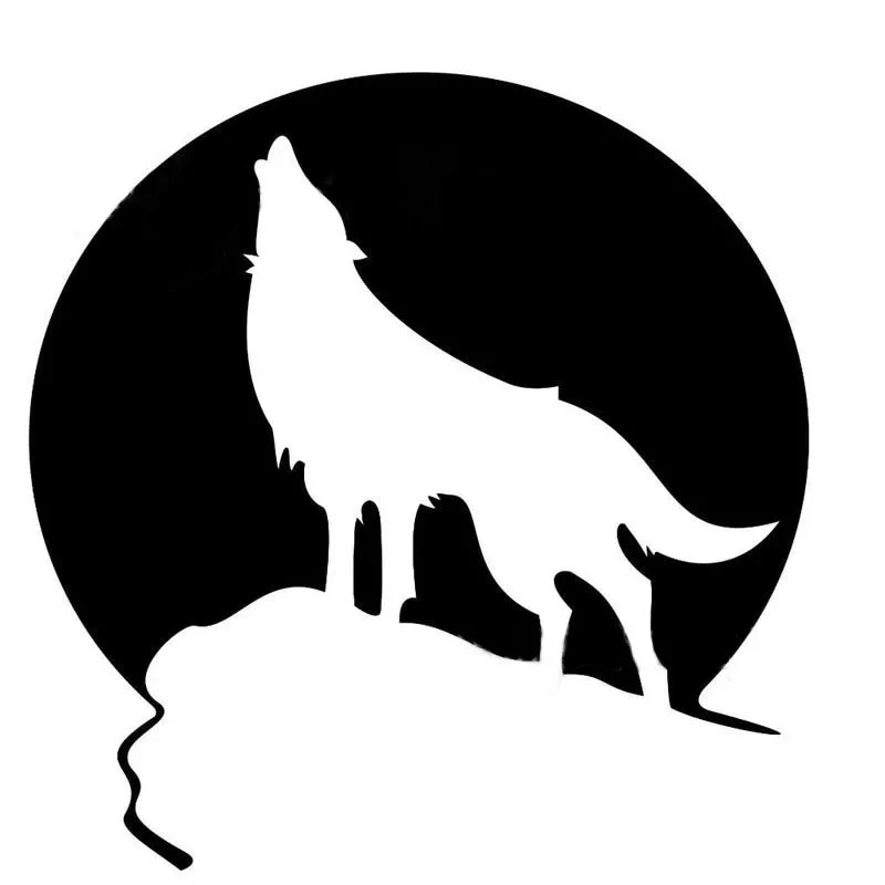 

Funny Sticker Howling Wolf PVC Decal Is Used for Bumper/rear Window Car Decoration Silver/black ZWW-2564, 15.3cm * 15cm