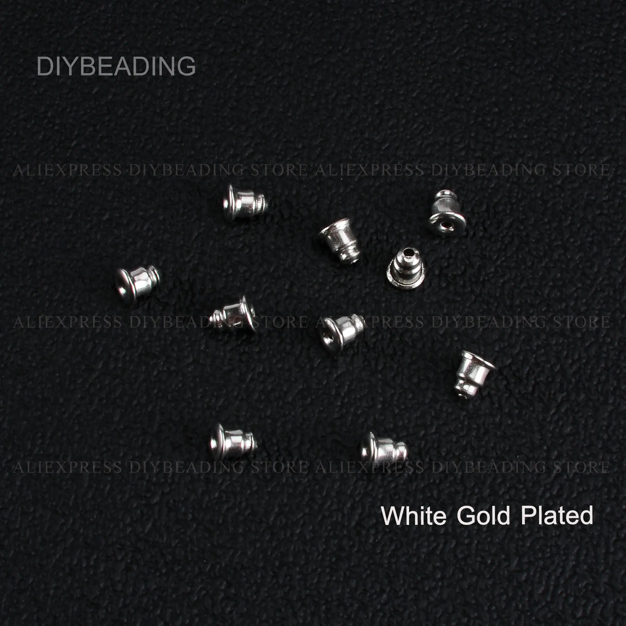 Заглушки для сережек 100-1000 шт. из белого золота латунь с гальваническим покрытием