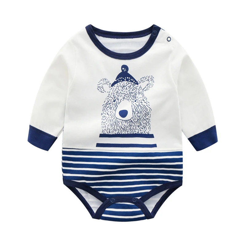 Autumn New Baby Cotton Onesies Newborn Boy Cartoon Bear Jumpsuit Long Sleeve Romper Toddler Clothes |