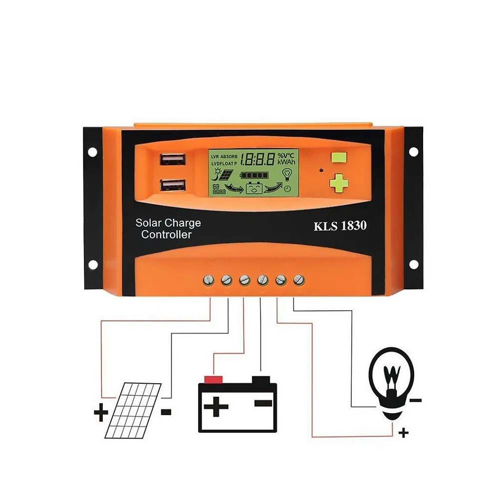 SUNYIMA ШИМ 12 В 24 30A Солнечный контроллер ЖК дисплей функция Dual USB 5VDC выход панели