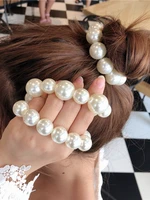 woman big pearl hair ties fashion style hairband scrunchiesgirls ponytail holders rubber band hairaccessories hair accessories