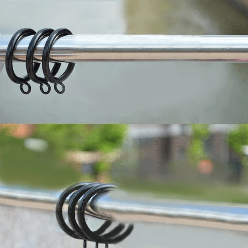 

40 Pack Curtain Rings, 38mm Internal Diameter Curtains Rings Hanging Rings for Curtains and Rods, black