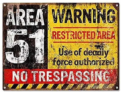 

Area 51 No Trespassing Military Vintage Retro Metal Sign Aluminum Sign 20x30cm