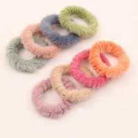 2022new warm furry scrunchies soft faux fur women girls ponytai holder hair rope rubber band headwear hair accessories