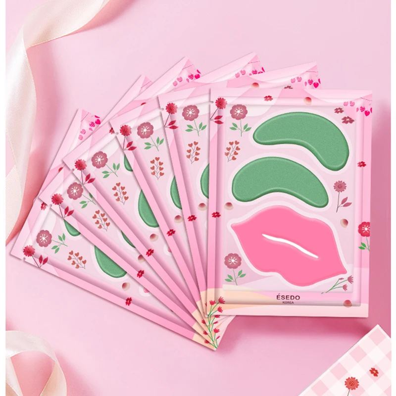 

10pcs Collagen Eye Lip Mask Set Moisturizing Nourishing Eye Patch Lip Membrane Repair Anti Lines Puffy Pouch Wrinkle Skin Care
