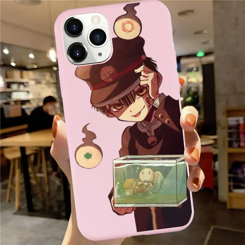 

Anime Toilet Bound Hanako Kun Phone Case Pink Candy Color for iPhone 6 7 8 11 12 s mini pro X XS XR MAX Plus