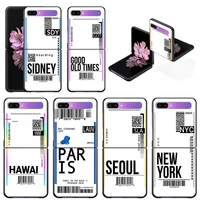 case for samsung galaxy z flip 5g cover cellphone shell caso mobilephone fundas fly ticket air tickets travel label country