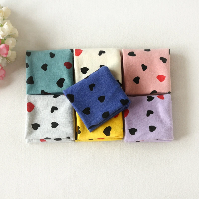 Fashion Cotton Baby Scarf Love Heart Print Kids Bandana Clothes Autumn Winter Children Girls Boys O-ring Neck Collar Scarves | Детская