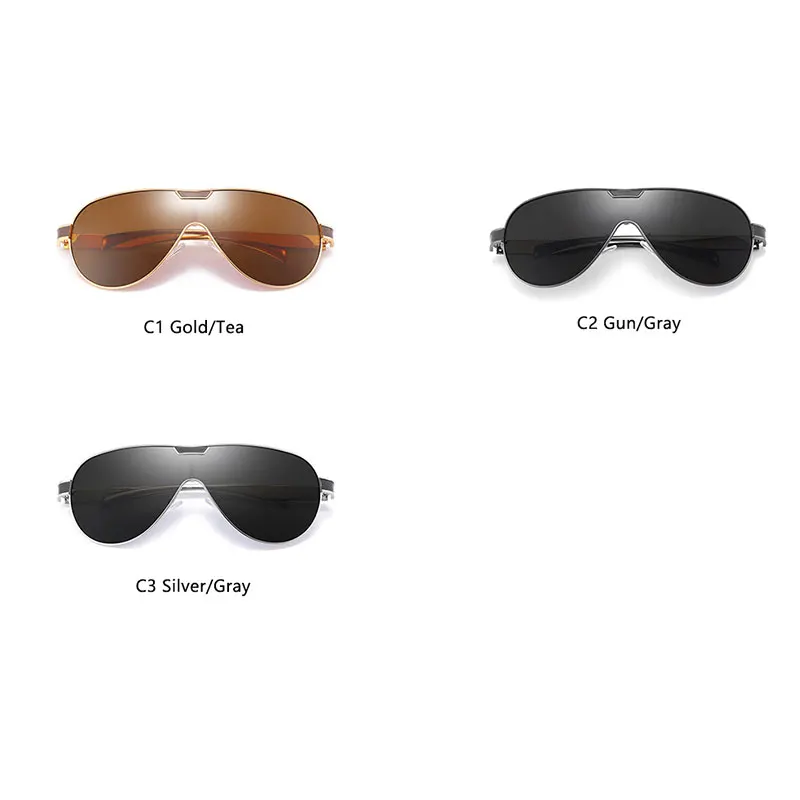 Мужские Винтажные Солнцезащитные очки больших размеров поляризованные