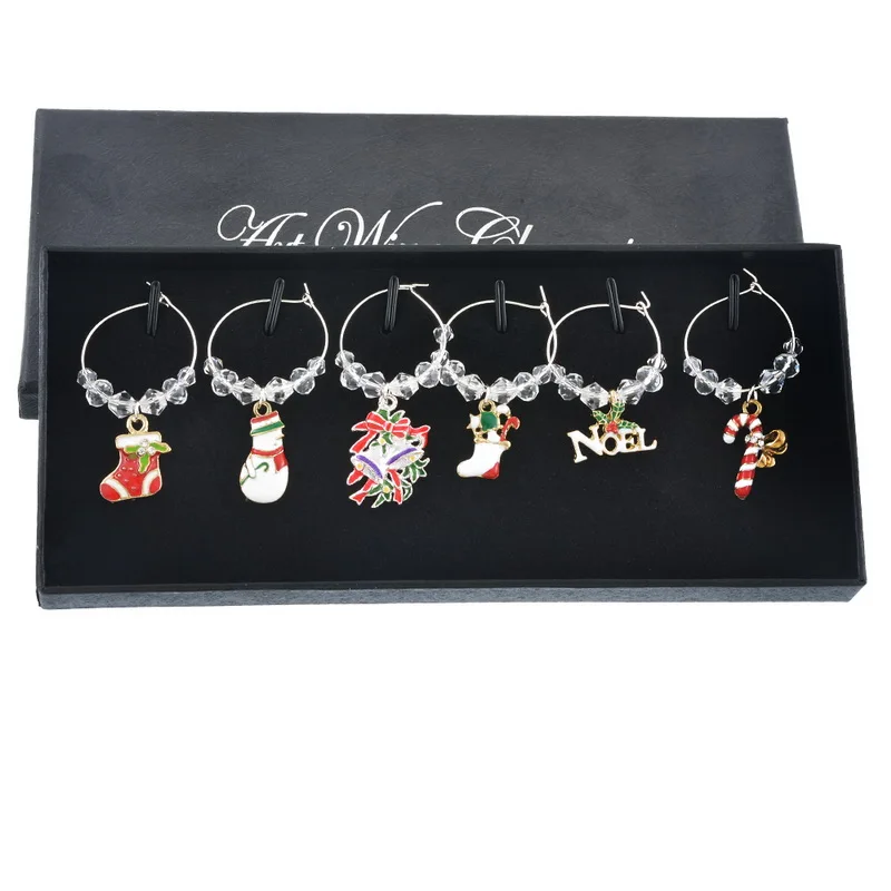 6 шт./компл./набор праздничная серия знак бокала вина эмалированные Амулеты с