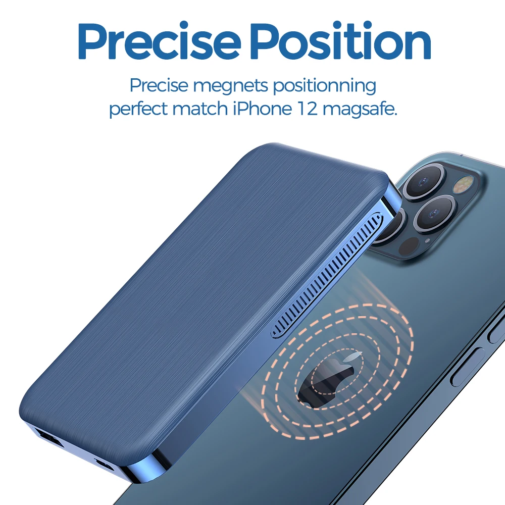 

YKZ 15W Wireless Charger Power Bank 10000mAh Ultra-thin PD Fast Charging MagSafe Magnet Mini Powerbank for iPhone 12pro Max Mini