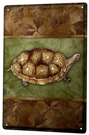 

Жестяные таблички для декора, кухонный декор, черепаха, коричневые листья 8X12
