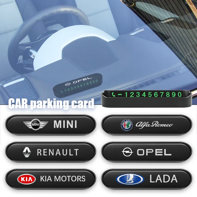 Автомобильный Стайлинг карточка с телефоном для временной парковки номерного