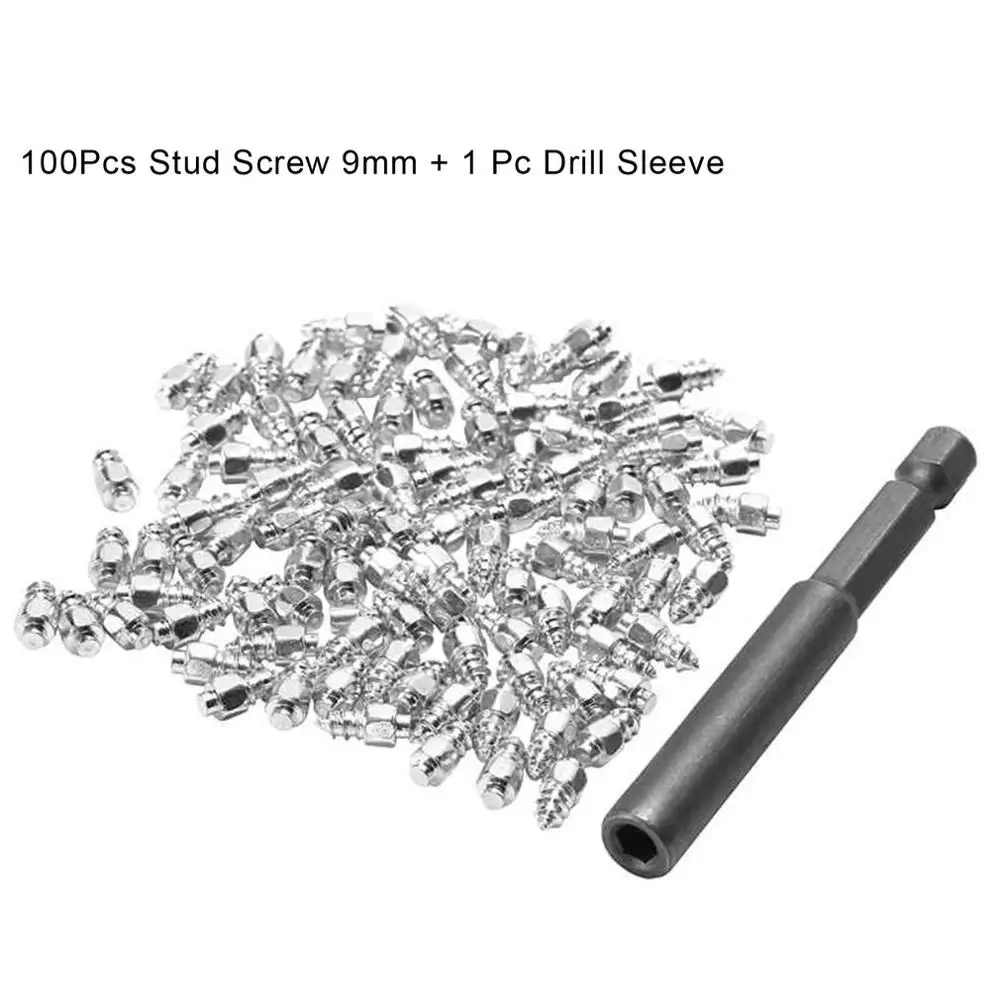 

4*9mm Snow Screw Tire Studs Anti Skid Falling Spikes Wheel Tyres 100PCs For Car Motorcycle Bicycle For Car Winter Emergency