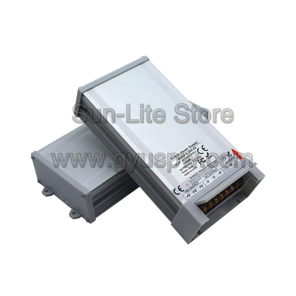 Переменный источник питания DC 24V мощностью 350 Вт, водонепроницаемый драйвер трансформатора 220 В/110 В AC DC24V, наружный источник бесперебойного питания для светодиодных модулей и освещения.