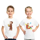 Новинка 2021, летняя детская футболка, забавная футболка с рисунком любопытного Джорджа и обезьяны для мальчиков, одежда для маленьких девочек, детские топы, HKP5266