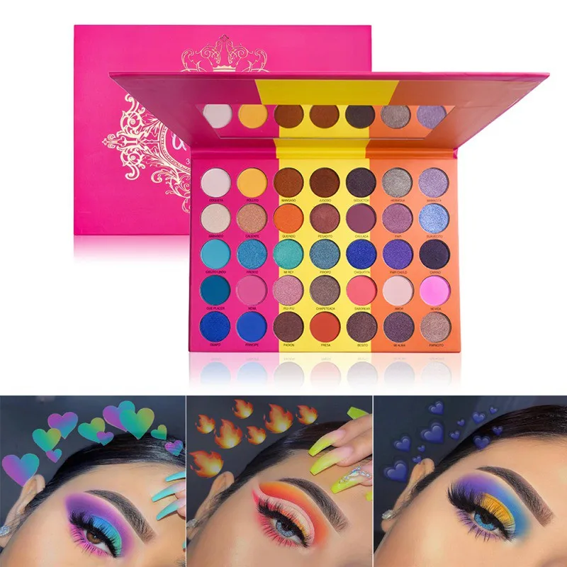 35-цветная блестящие матовые мерцающие тени для век Палитра прочного