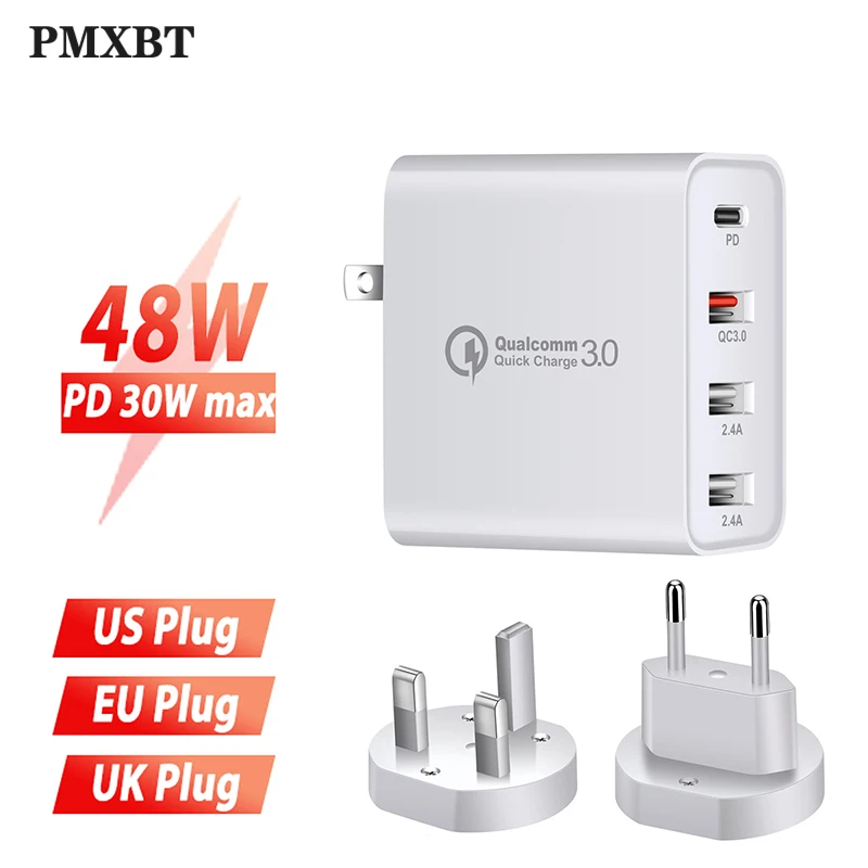 48 Вт Мульти USB PD зарядное устройство для Samsung iPhone 11 Huawei ноутбук QC 3 0 быстрое