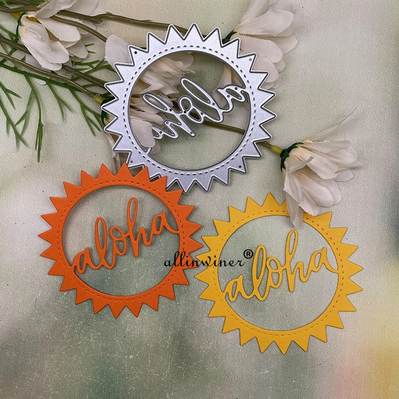 

ALoha письмо солнце кольцо металлические штампы трафареты для «сделай сам» Скрапбукинг декоративное тиснение ручная работа штамповочный шаб...