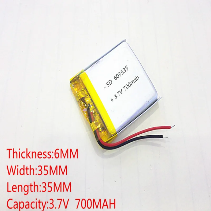 3 7 V 700mAh 603535 литий-полимерная LiPo аккумуляторная батарея для Mp3 Mp4 Mp5 DIY PAD DVD