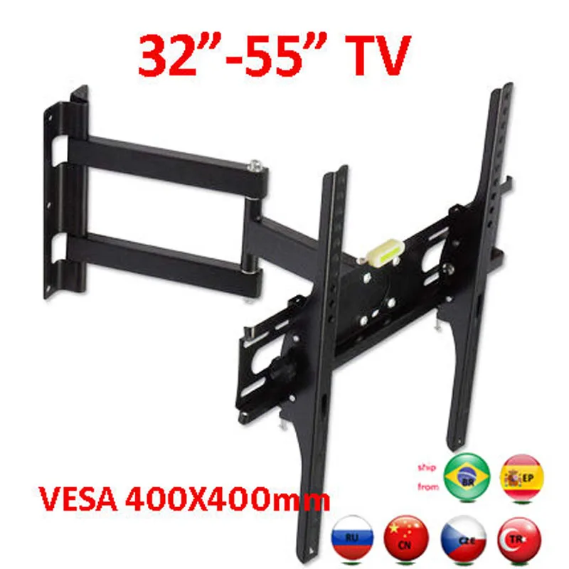 

DL-WA-150ST 400X400 full motion 45kg 40" 42" 46" 55" retractable swivel LCD PLASMA tv bracket lcd wall mount led stand holder