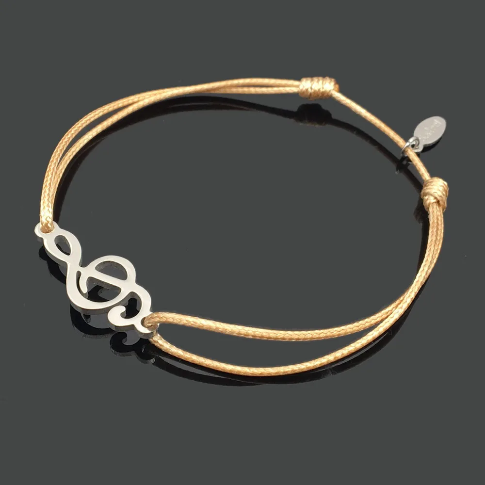 Браслет из нержавеющей стали с изображением музыкальных нот|Браслеты шармами| |