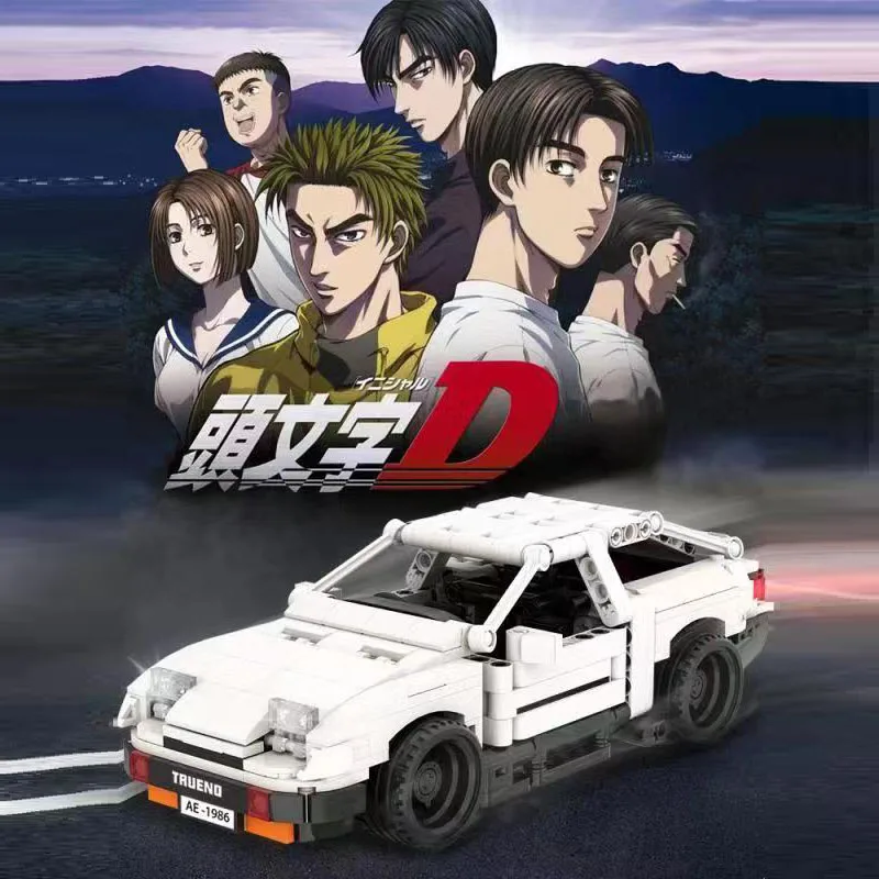 

Yeshin Car Genuine Authorization Creative MOC Car Initial D Toyota AE86 Cartoon Motor Building Block Brick Kids Toys