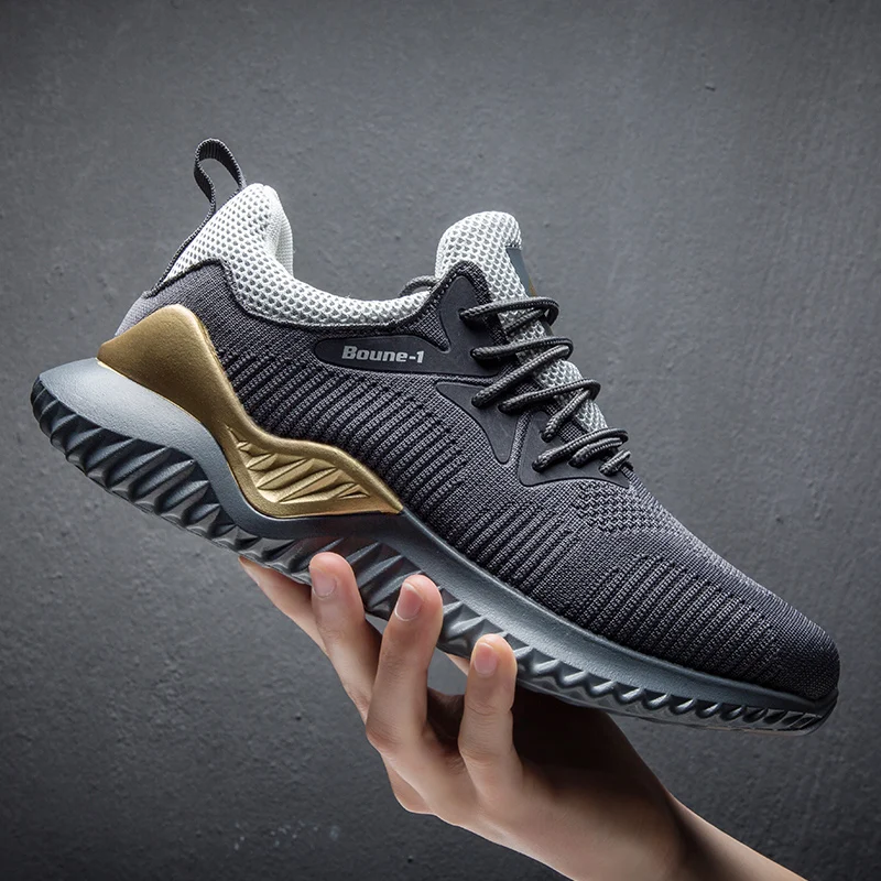 Plus Size 46 High Quality Men Tennis Shoes Trainer Breathable Sneakers Lightweight Non-slip Male Black gray Zapatillas Hombre