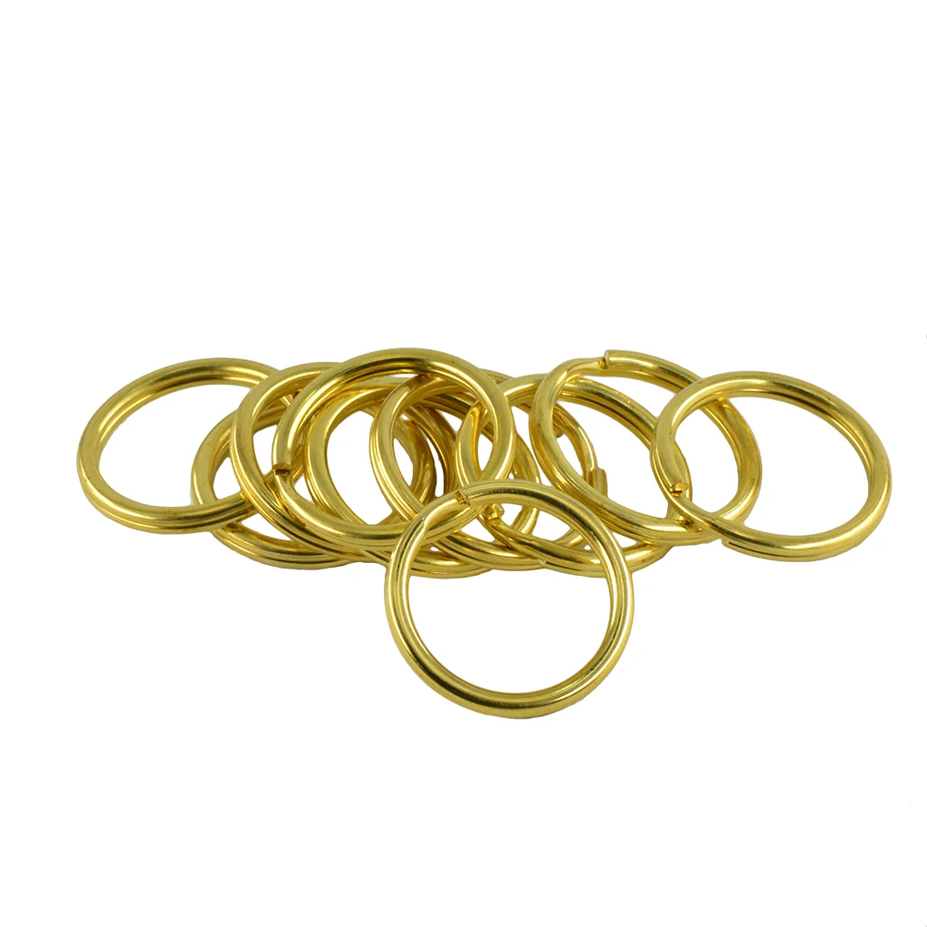 

10 Pieces Brass Round Key Split Ring Chain Bag Clasp Loop Findings DIY