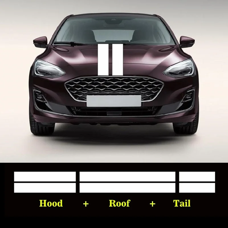 

For All Cars Hood Roof Tail Strips Sticker Sport Styling Car Body Decor Decal Auto Stickers