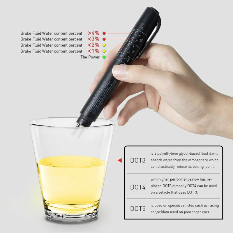

Car Brake Fluid Liquid Oil Tester Detection Diagnostic Pen with LED Indicator
