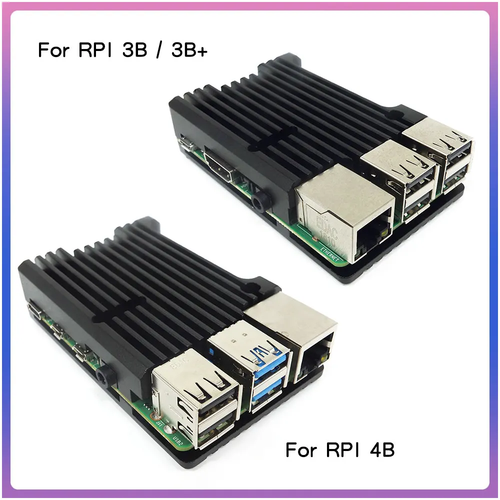 Алюминиевый Чехол для Raspberry Pi 4 пассивное охлаждение Allory металлический корпус 3