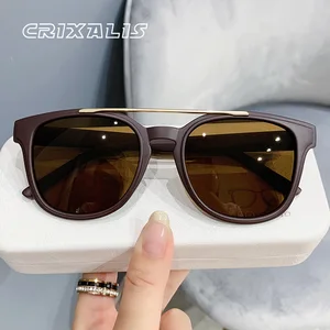 CRIXALIS Designer Sunglasses Women Flat Top Square Sun Glasses Female Luxury Brand Retro Shades Ladi