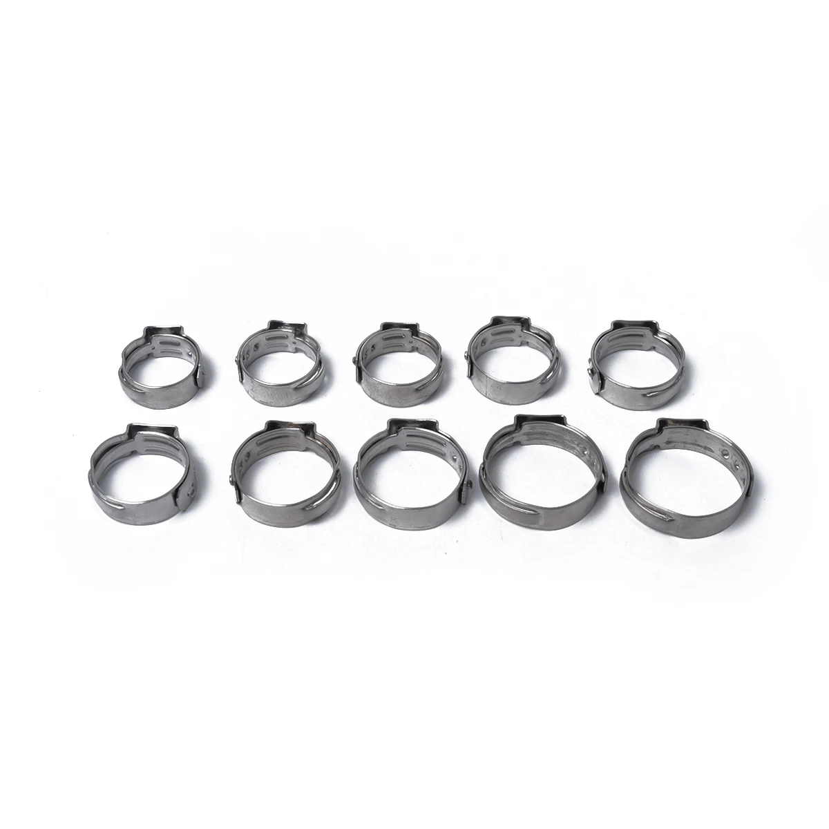 

100PCS/Set 12.5-23.5mm Single Ear Plus Stainless Steel Hydraulic Hose Clamps O-Clips Pipe Fuel Air For Fuel Air Car Accessories