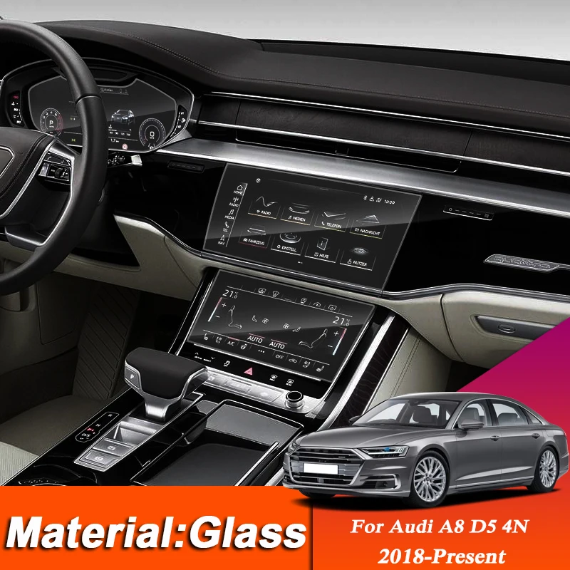

Car Styling Dashboard GPS Navigation Screen Glass Protective Film Sticker for Audi A8 D5 4N 2018-Present Control of LCD Screen