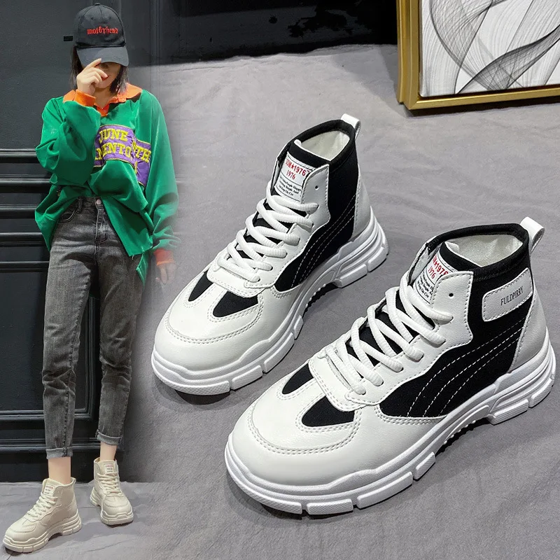 

Fashion Martin Boots Women 2020 Autumn New Motorcycle Boots Thick Bottom Increased Leisure Sports Short Boots