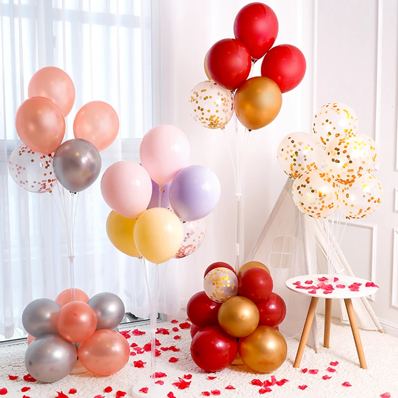 70/100/130 см надувной стоячий Свадебные украшения Happy День рождения воздушные шары держатель ручки/воздушные шары Аксессуары для праздника Globos