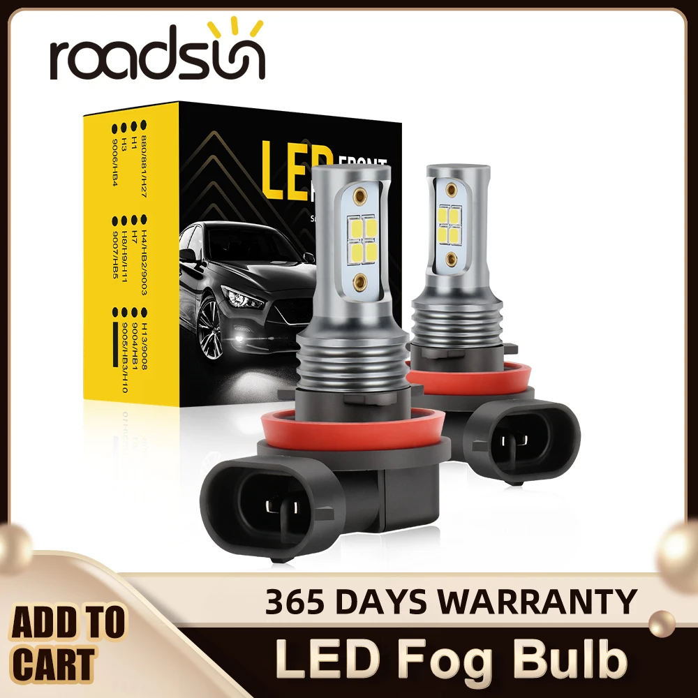 

2x H11 LED Fog Light Bulbs H4 H7 H9 H8 9005 HB3 9006 HB4 Super Bright Auto Car Fog Driving Lamp White 6000K MINI Foglights 12V