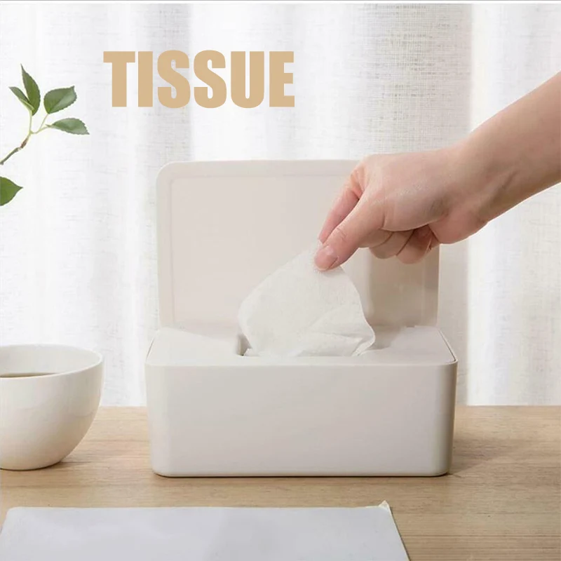 

Wet Wipes Dispenser Holder Tissue Storage Box Case with Lid Dustproof for Home Office OCT998