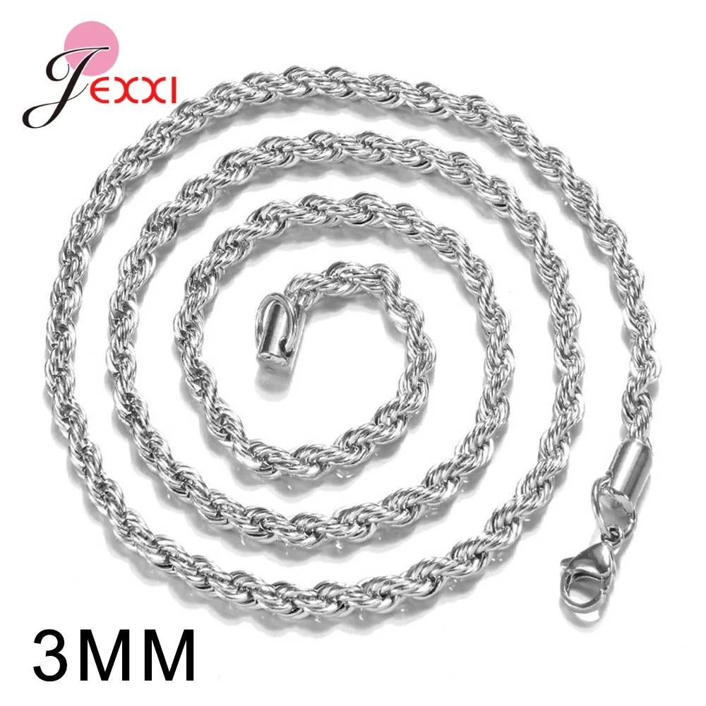 

Ожерелье-цепочка из серебра 925 пробы толщиной 3 мм с застежкой-лобстером